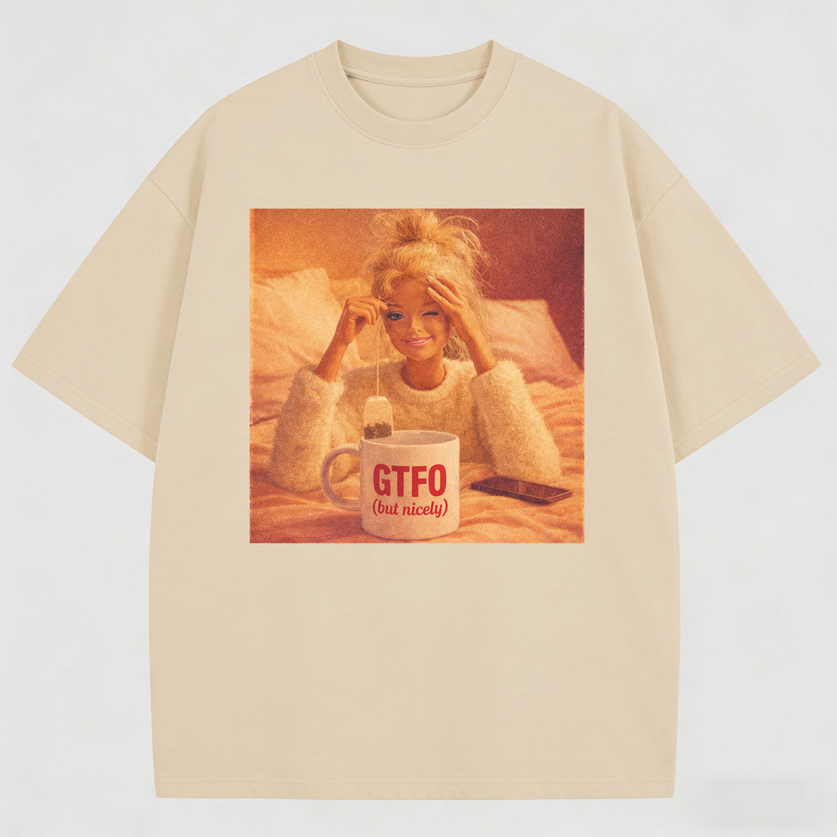 Beautiful Meme Print Pattern Cotton T-Shirt