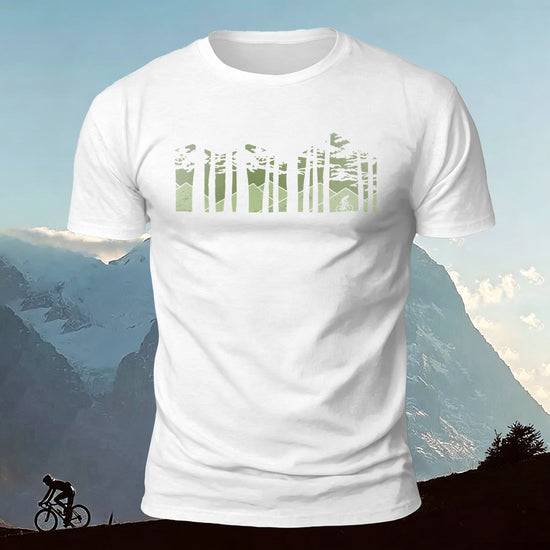Forest Cycling Nature Casual Premium Cotton T-Shirt White