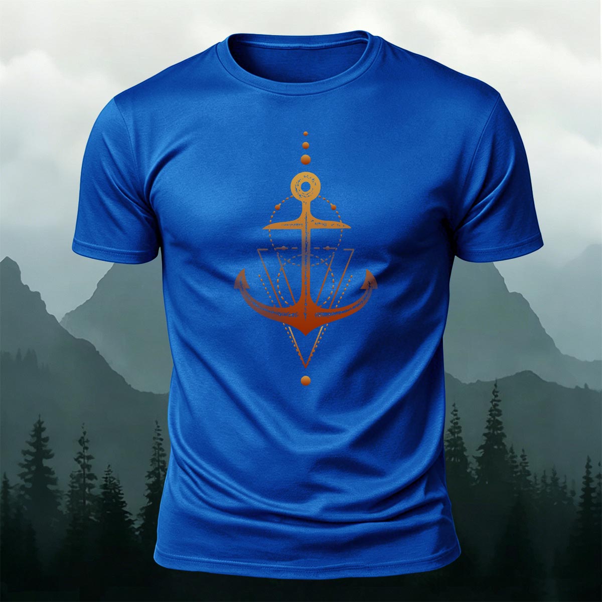 Geometric Nautical Graphic Soft Skin-friendly Tee