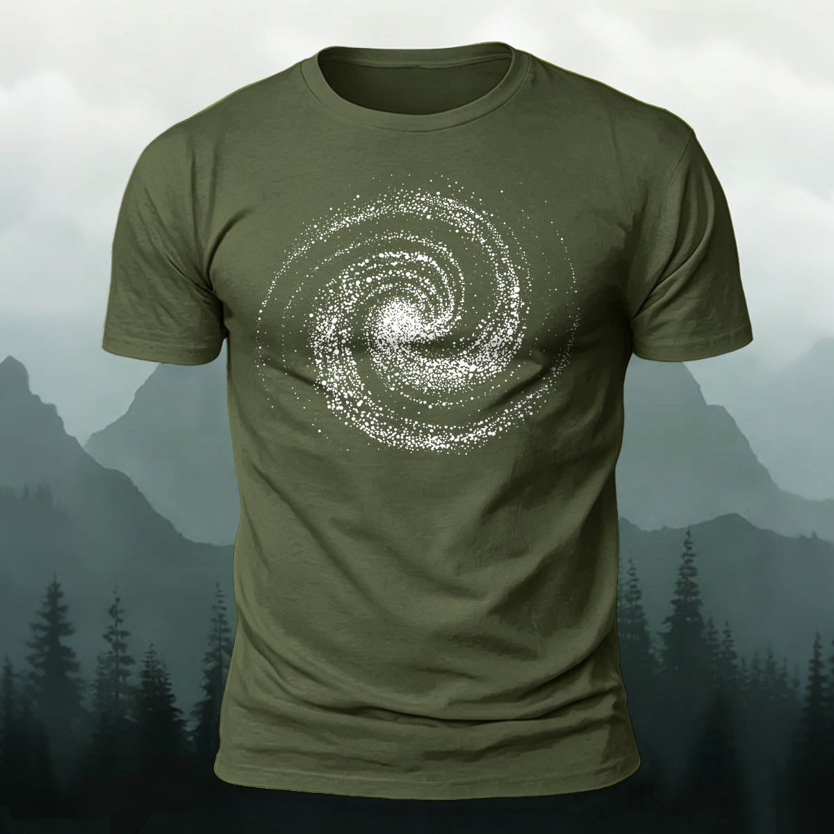 Minimalist Universe Print Casual 100% Cotton T-Shirt