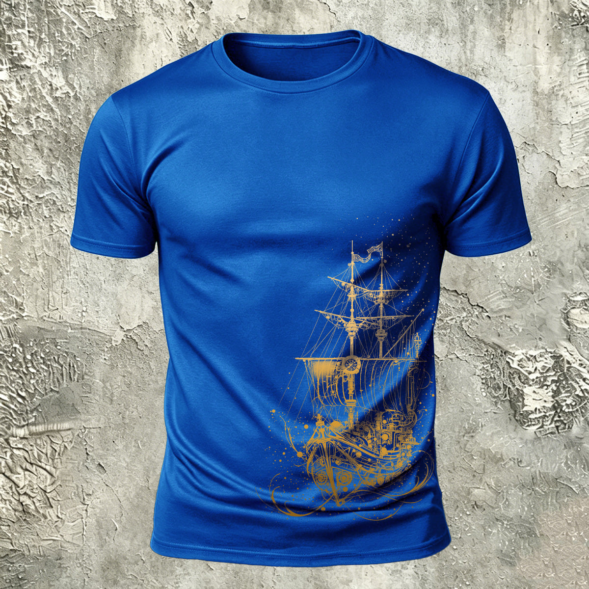 Sailboat Pattern Outdoor Premium Cotton T-Shirt