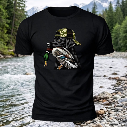 Premium Cotton Cap Dog With Mallard Printed T-Shirt