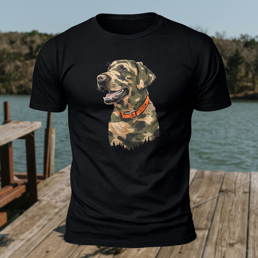 Premium Cotton Camo Dog Printed T-Shirt