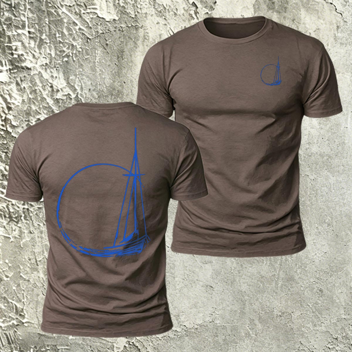 Minimalist Sailboat Line Fashion Skin-Friendly T-Shirt