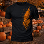 DTG Premium Cotton Buring Pumpkin Skull Printed T-Shirt
