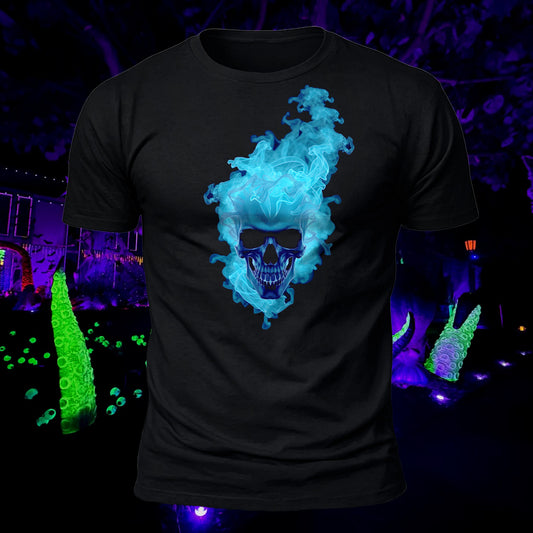 DTG Premium Cotton Burning Skull Printed T-Shirt