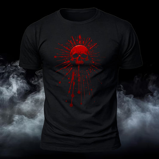 DTG Premium Cotton Bloody Skull Printed T-Shirt