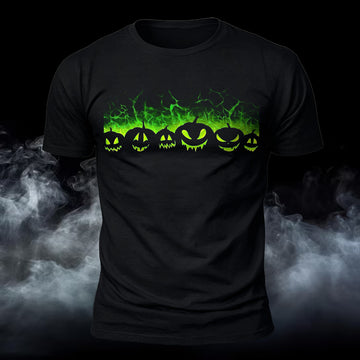 DTG Premium Cotton Halloween Burning Pumpkin Printed T-Shirt