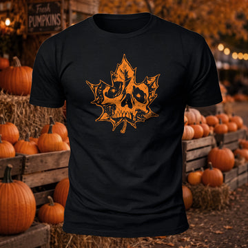 Premium Cotton Maple Skull Printed T-Shirt