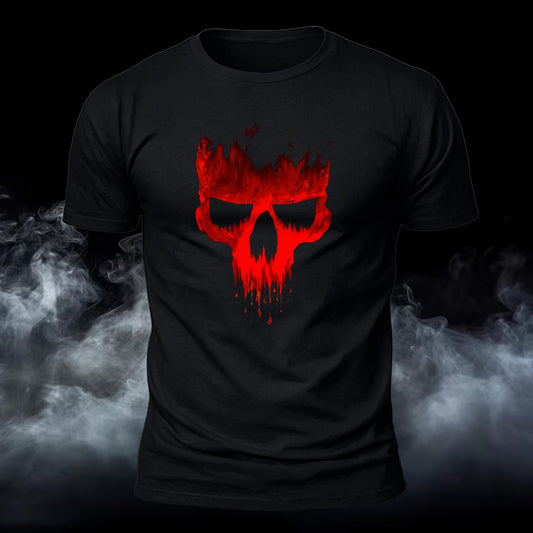 Premium Cotton Bloody Skull Printed T-Shirt