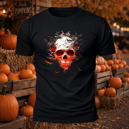 Premium Cotton Bat And Skull Printed T-Shirt