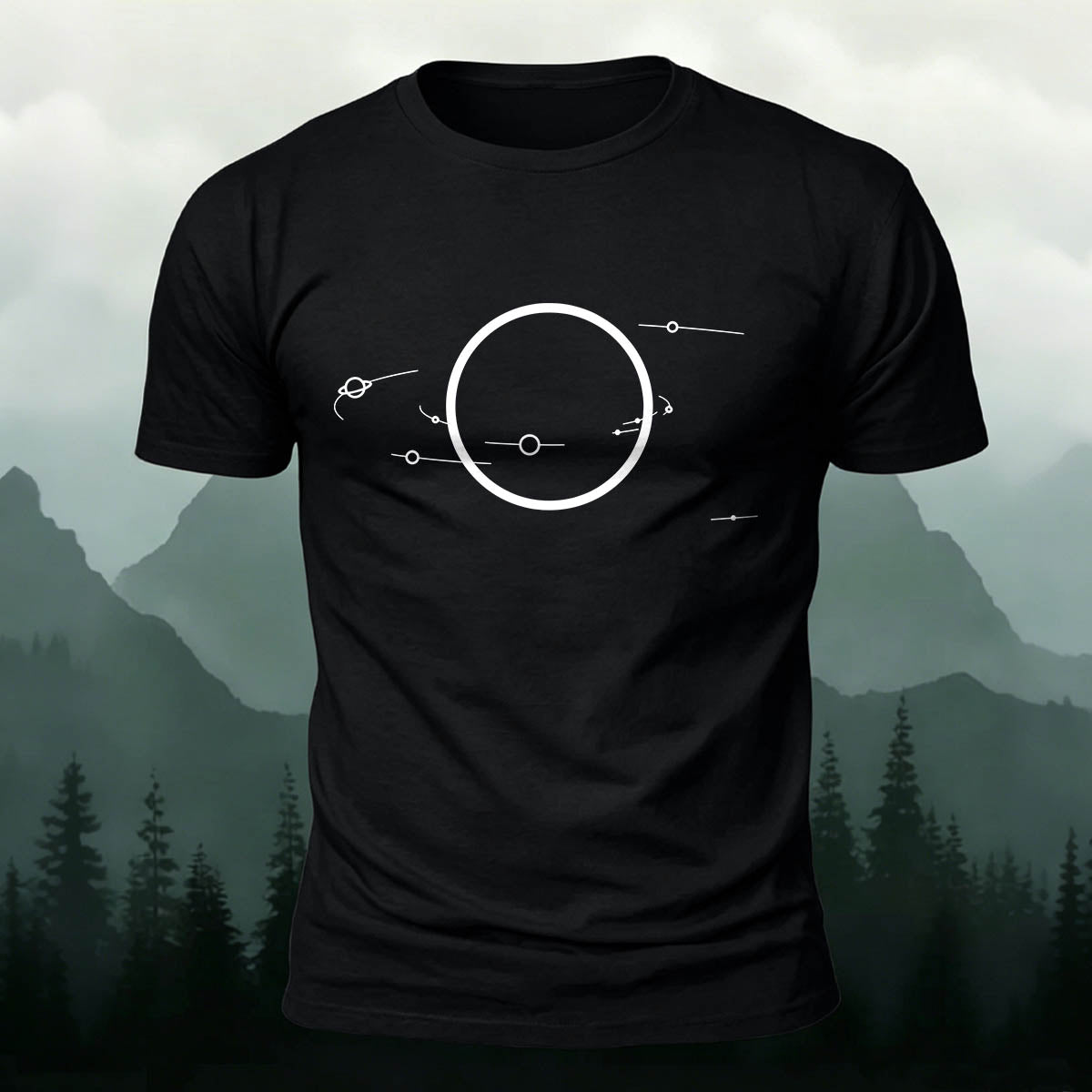 Geometric Space Graphic Casual Premium Cotton Tee