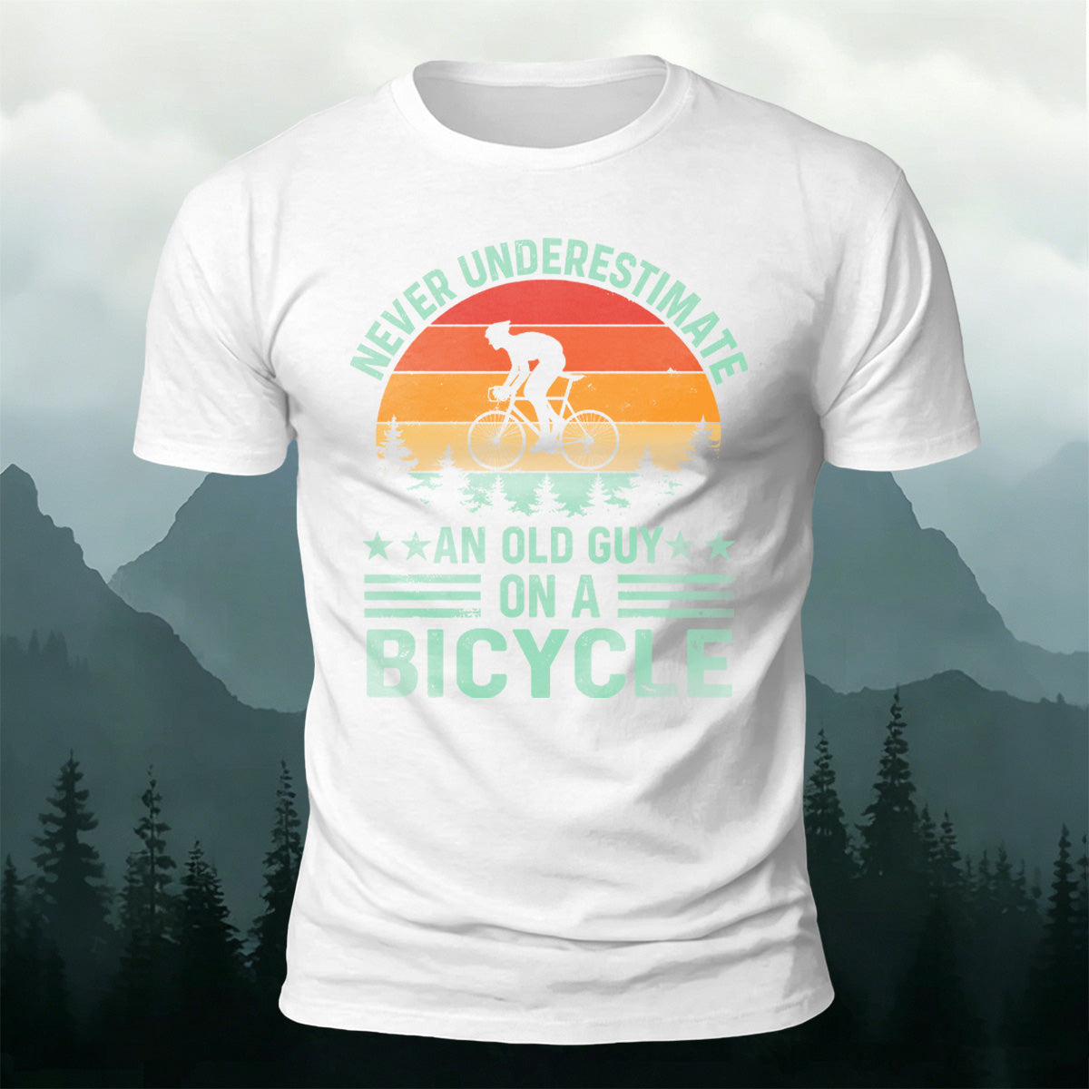 Cycling Spirit Printed Casual Breathable Material T-Shirt White