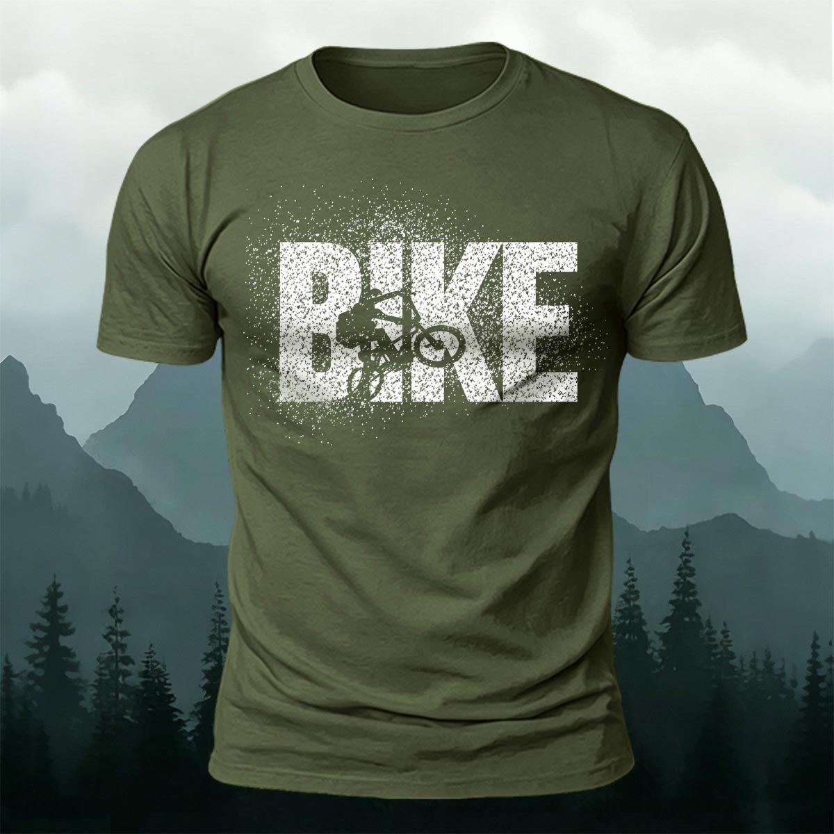 Bike Letter Print fashionable Breathable Material T-Shirt
