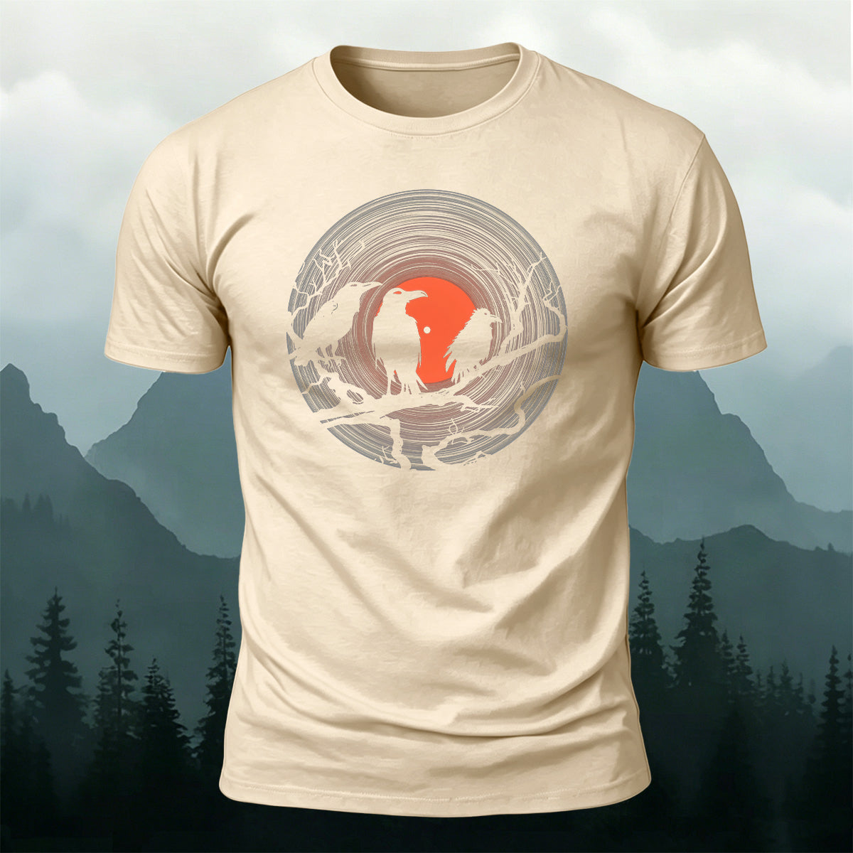 Music Bird Creative Print Casual Premium Cotton Tee
