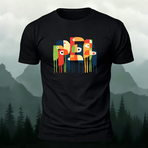 Abstract Bird Artistic Casual Premium Cotton T-Shirt