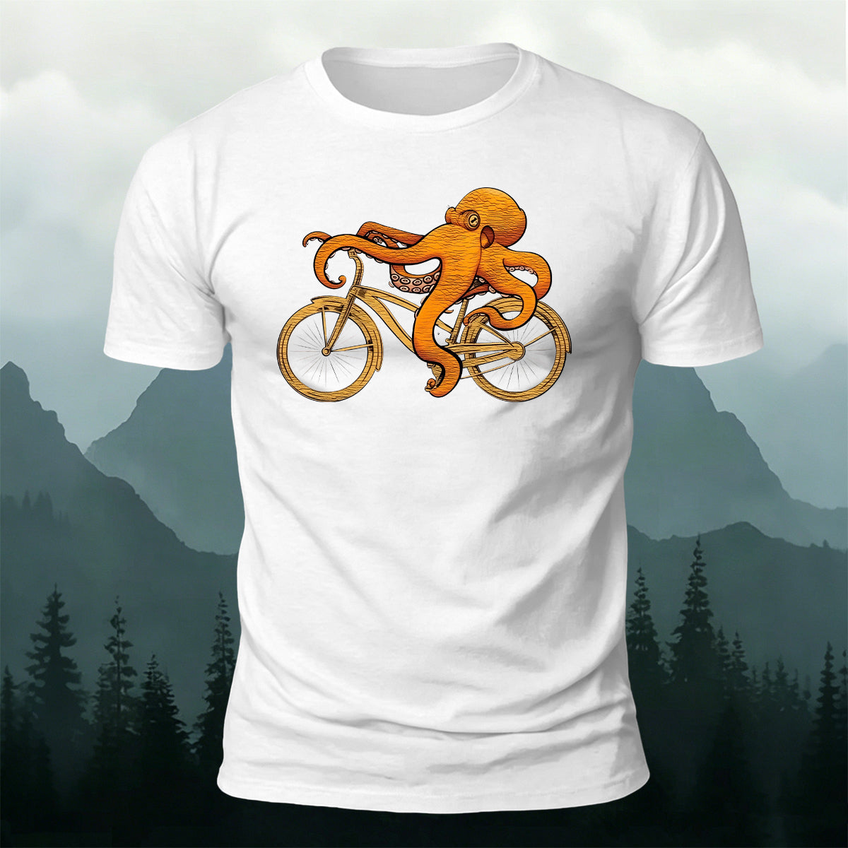 Fun Octopus Natural Casual 100% Cotton T-Shirt
