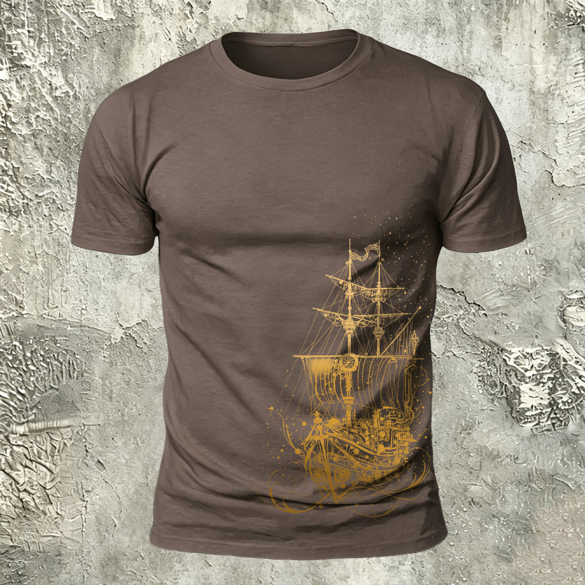 Sailboat Pattern Outdoor Premium Cotton T-Shirt