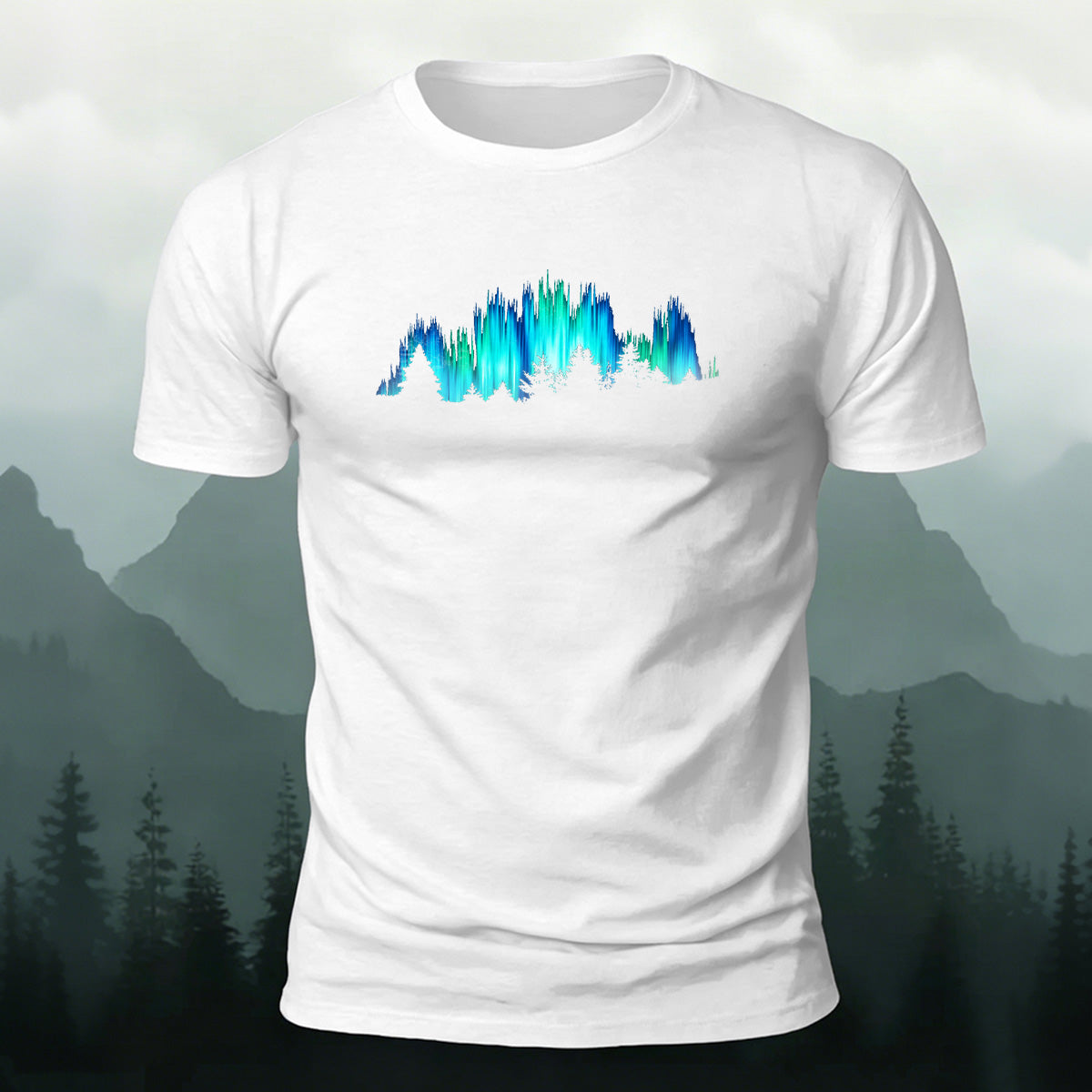 Gorgeous Night View Print Natural Style Breathable T-Shirt White