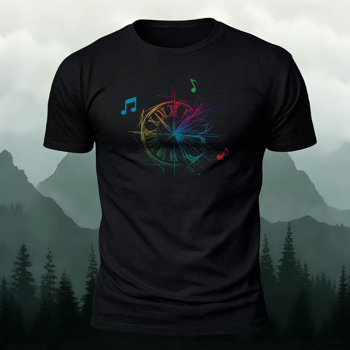 Musical Note Pattern Simple Outdoor Style Casual T-Shirt