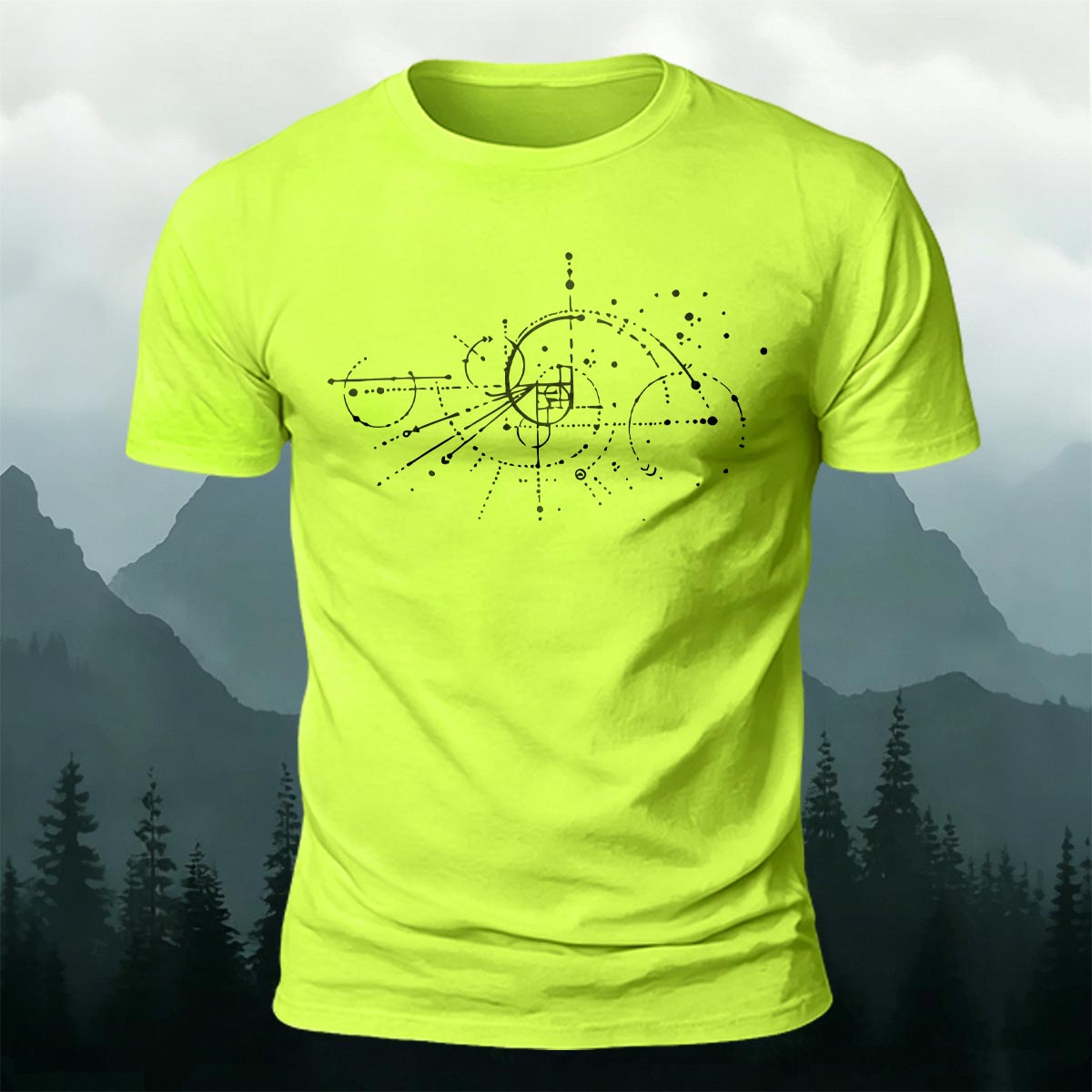 Creative Geometric Print Casual Cotton T-Shirt