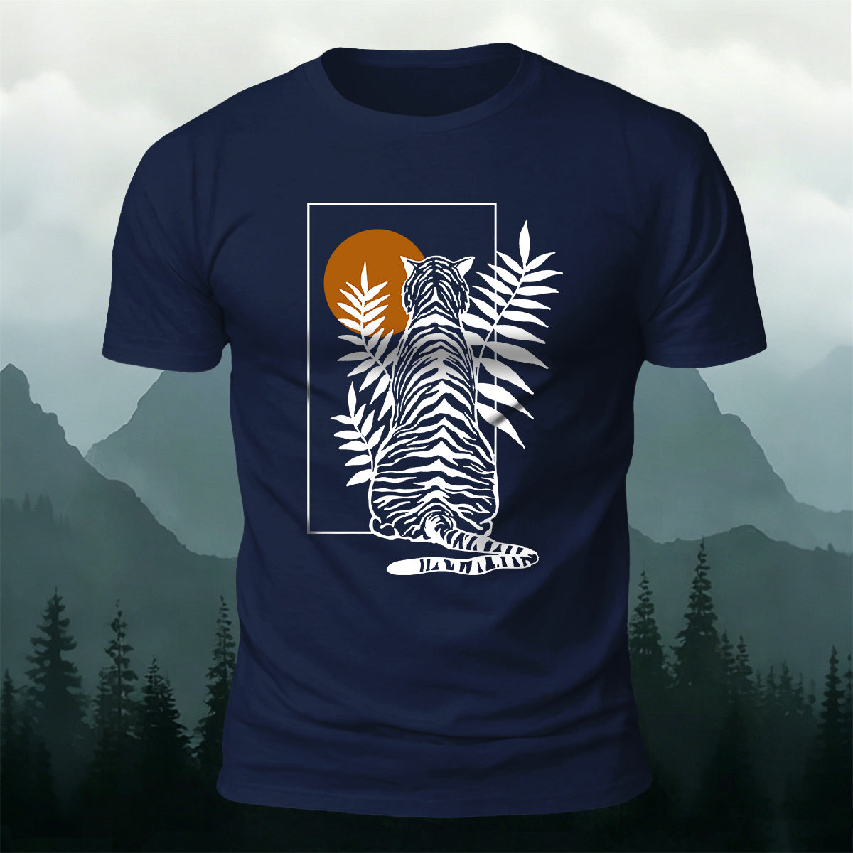 Animal Silhouette Print Casual Skin-Friendly T-Shirt