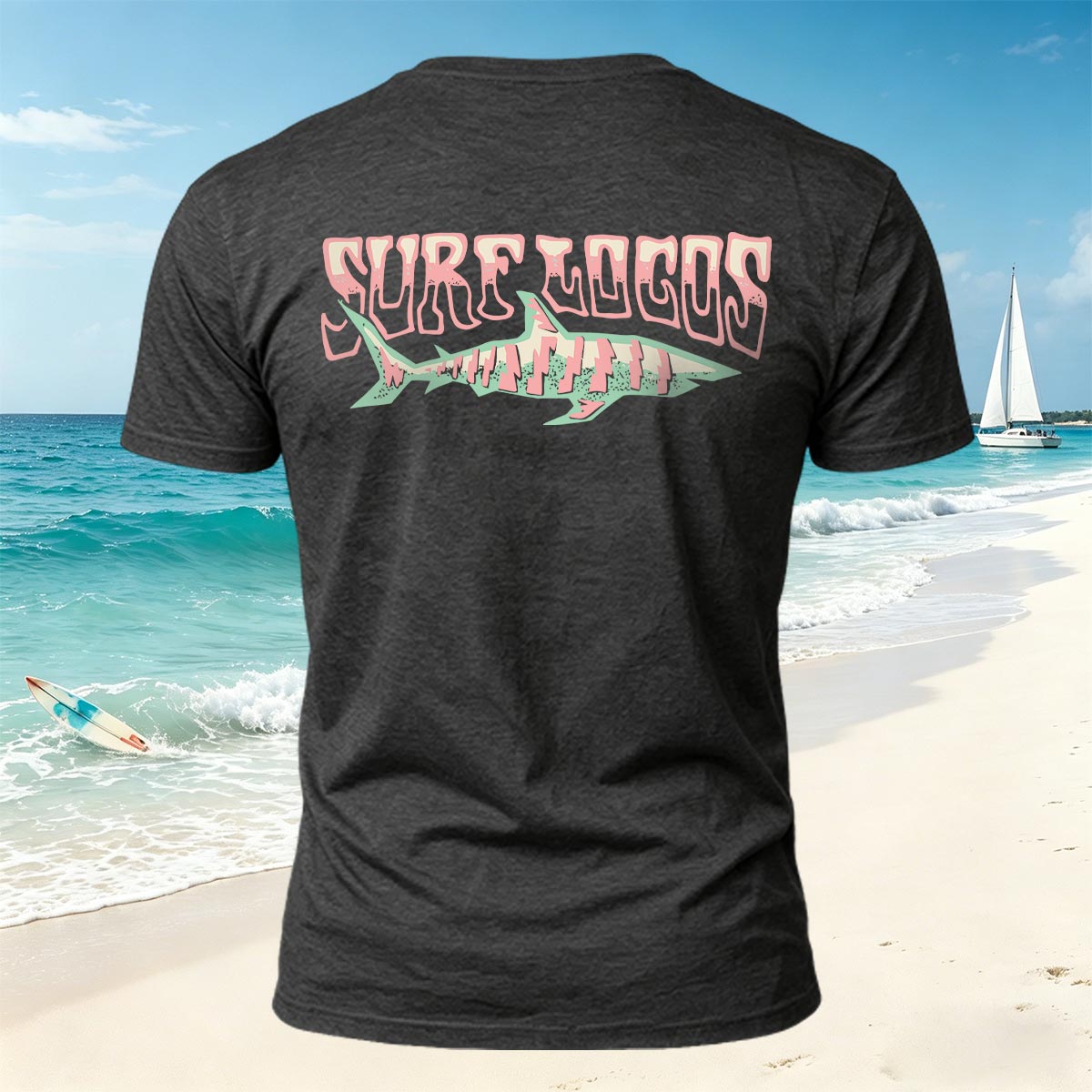Retro Minimalist Fish-pattern Breathable Seaside T-shirt