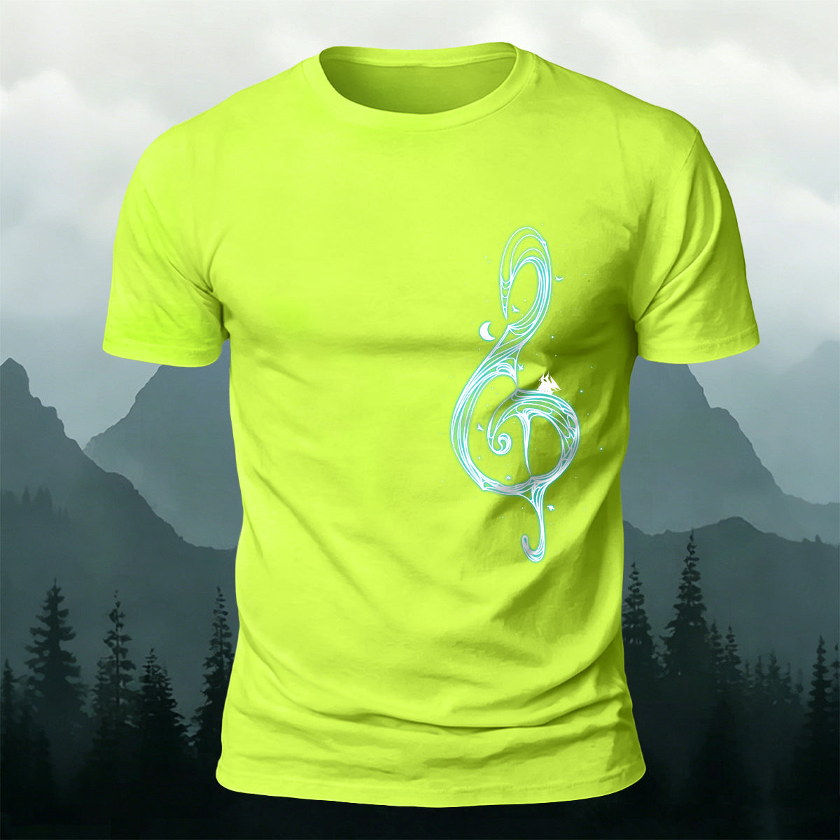 Music Note Print Casual Premium Cotton T-Shirt