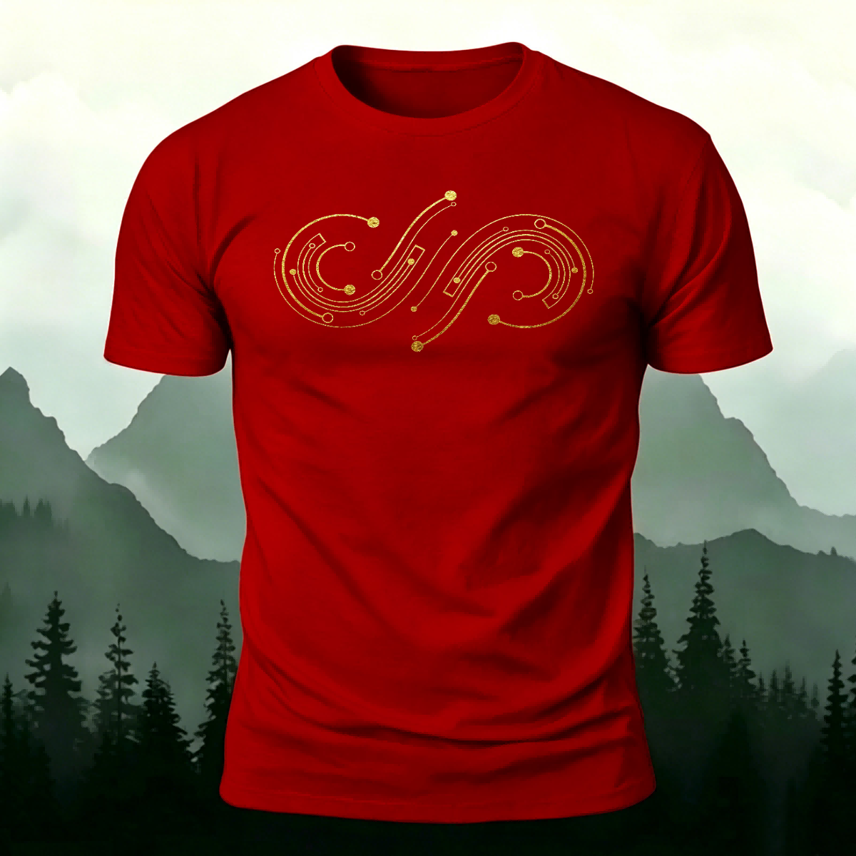 Minimalist Line Pattern Personality Premium Cotton T-Shirt