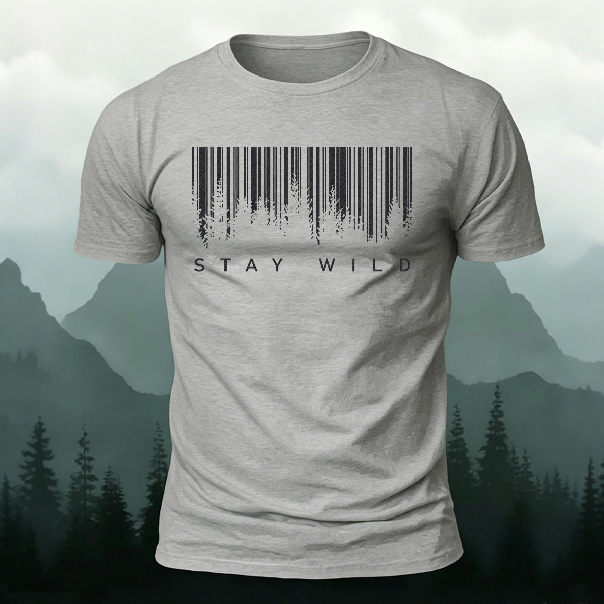 Stay Wild Printed Soft-touch Feel Casual T-Shirt