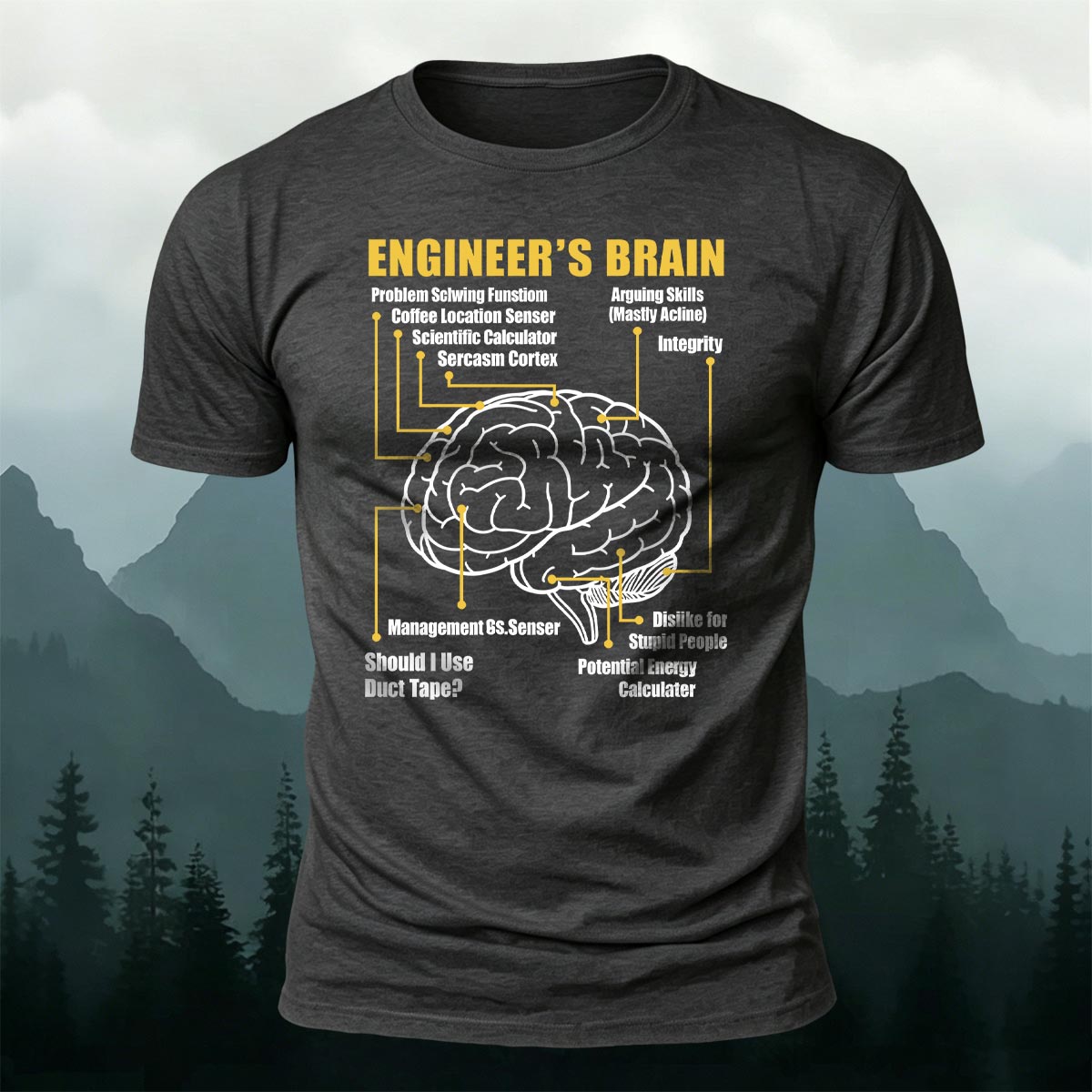 Fun Brain Graphic Casual 100% Cotton T-Shirt
