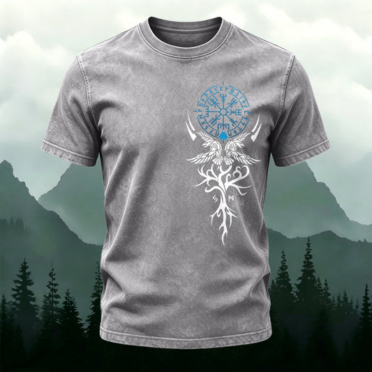 Washed Cotton Vintage Hand-Painted Tribal Print Tee