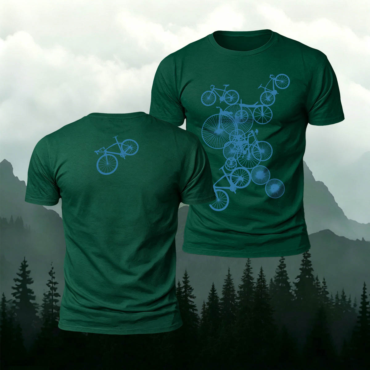 Cycling Enthusiast Art Print Casual Cotton T-Shirt