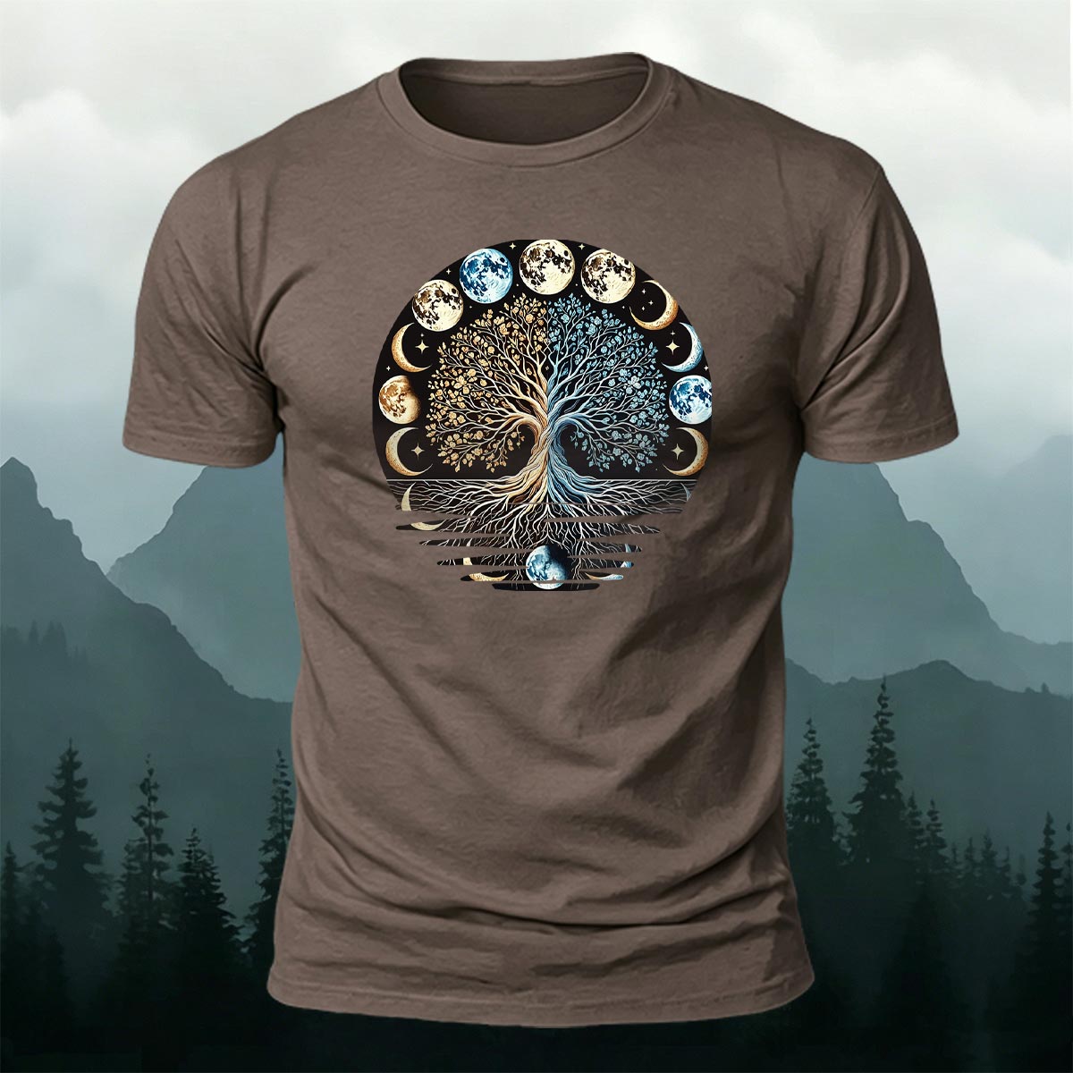 Tech Moon Fashion Print Casual Cotton T-Shirt