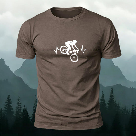 Minimalist Cycling Pattern Soft Comfortable Cotton T-Shirt Co