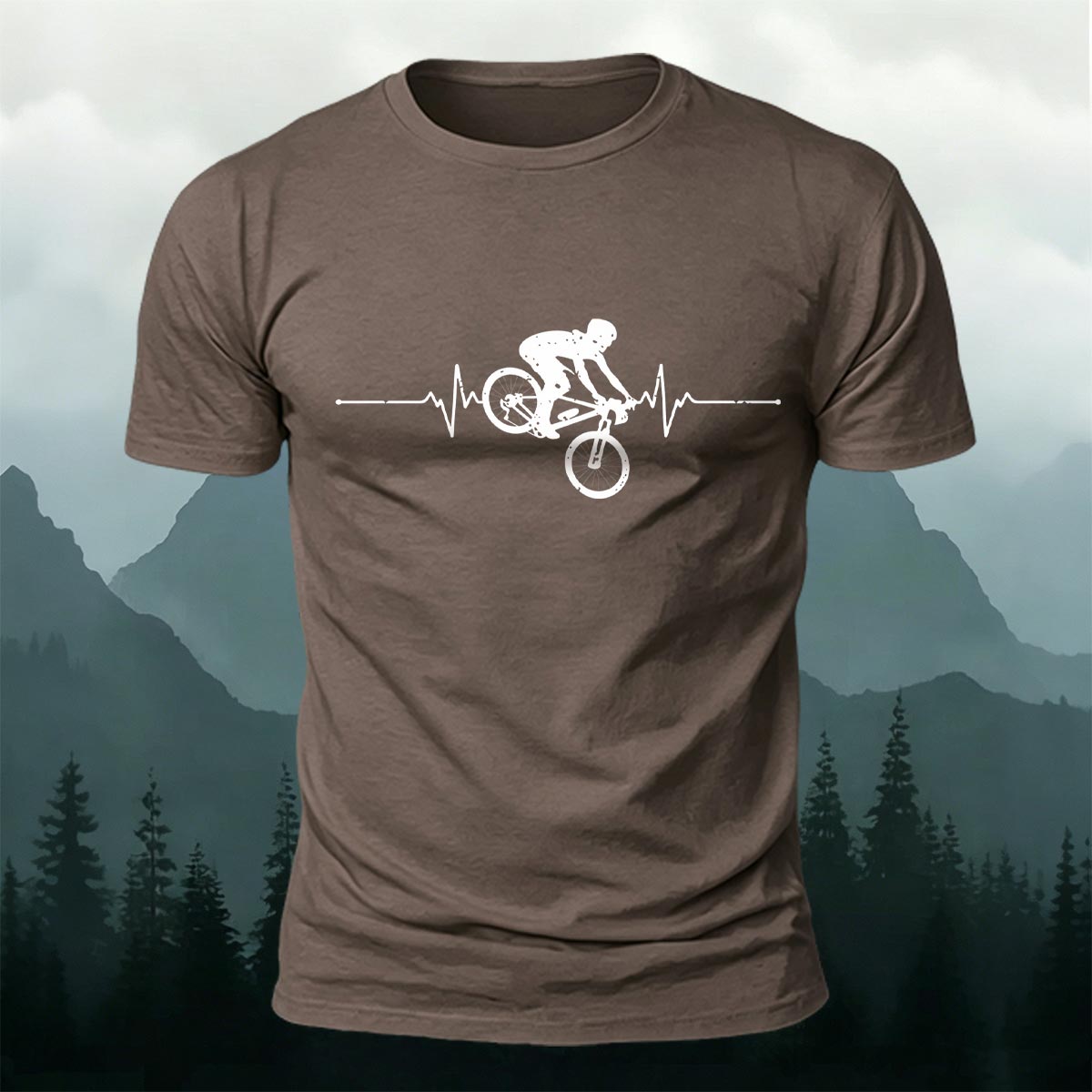 Minimalist Cycling Pattern Soft Comfortable Cotton T-Shirt Co