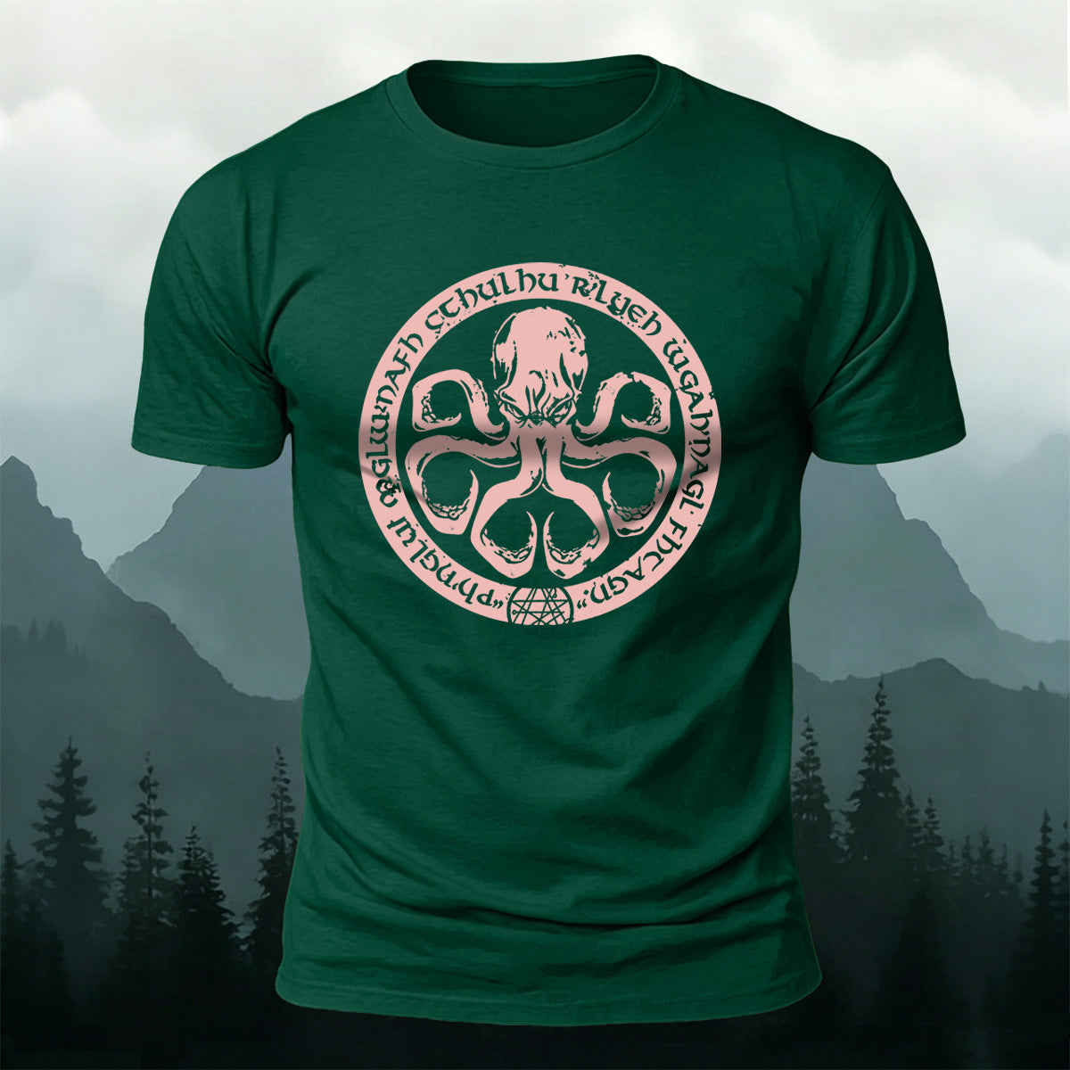 Round Octopus Creative Totem Outdoor Casual Cotton Tee