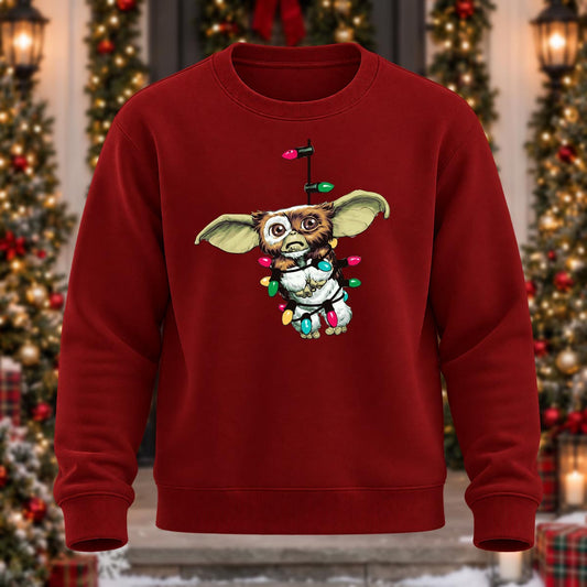 Little Monster Christmas Printed Round Neck Sweatshirt
