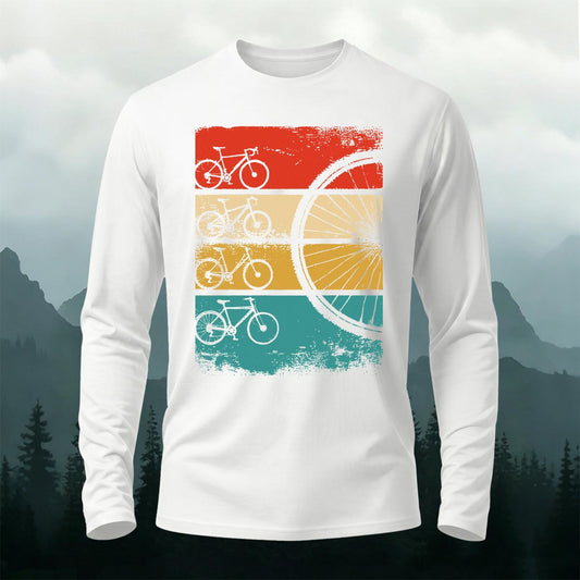 Bicycle Graphic Casual Long-Sleeve 100% Cotton T-Shirt
