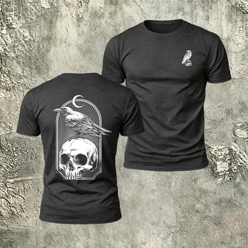 Skull Bird Casual Premium Cotton T-Shirt
