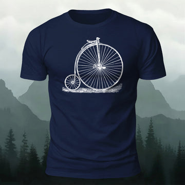 Penny Farthing Bicycle Printed Short Sleeve T-Shirt