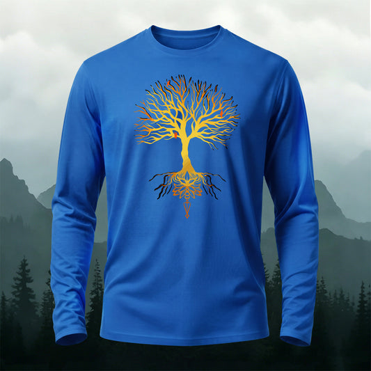 Glowing Tree Natural Print Long-Sleeve T-Shirt
