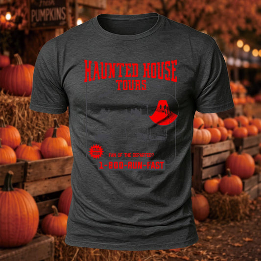 Men's Haunted House Tours Graphic Printed Short Sleeve T-Shirt