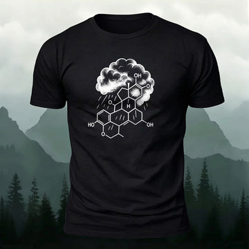 Premium Cotton Cloudy Molecular Print Casual T‑Shirt