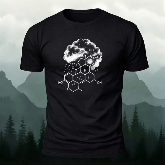 Premium Cotton Cloudy Molecular Print Casual T‑Shirt