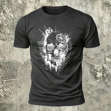 Nautical Compass Skull Retro Casual Breathable Tee