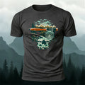 Nature-Inspired Art Print Casual Cotton T-Shirt