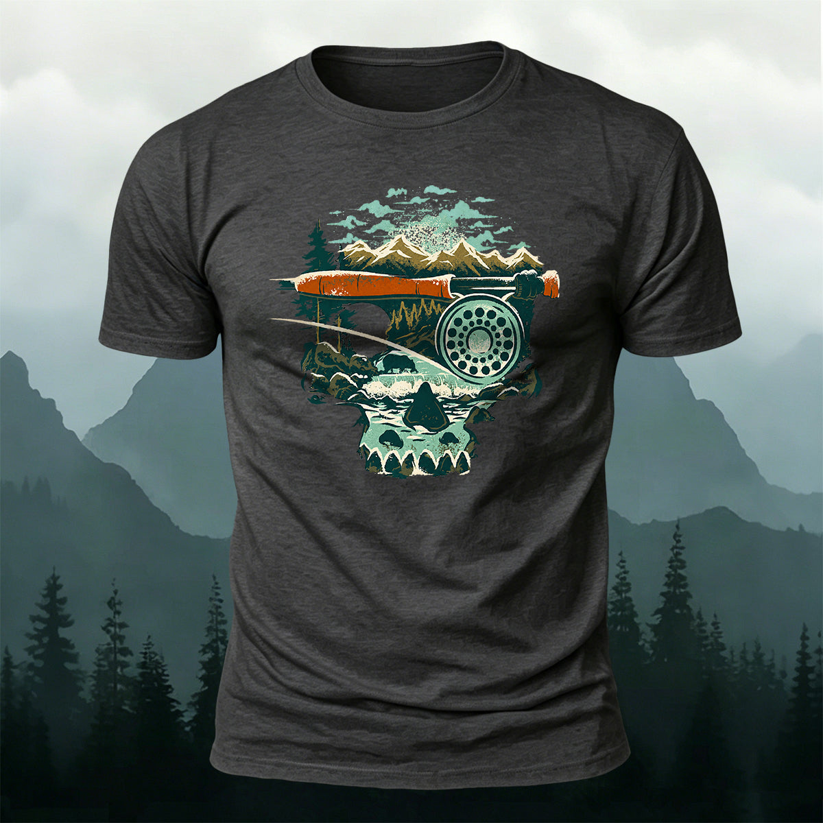 Nature-Inspired Art Print Casual Cotton T-Shirt
