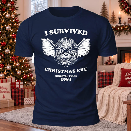 DTG Gremlins I Survived Printed Casual Short Sleeve T-Shirt