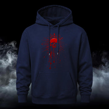 Bloody Skull Printed Casual Hoodie Sweatershirt